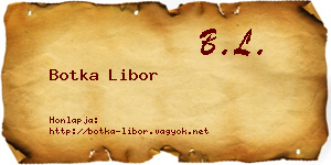 Botka Libor névjegykártya